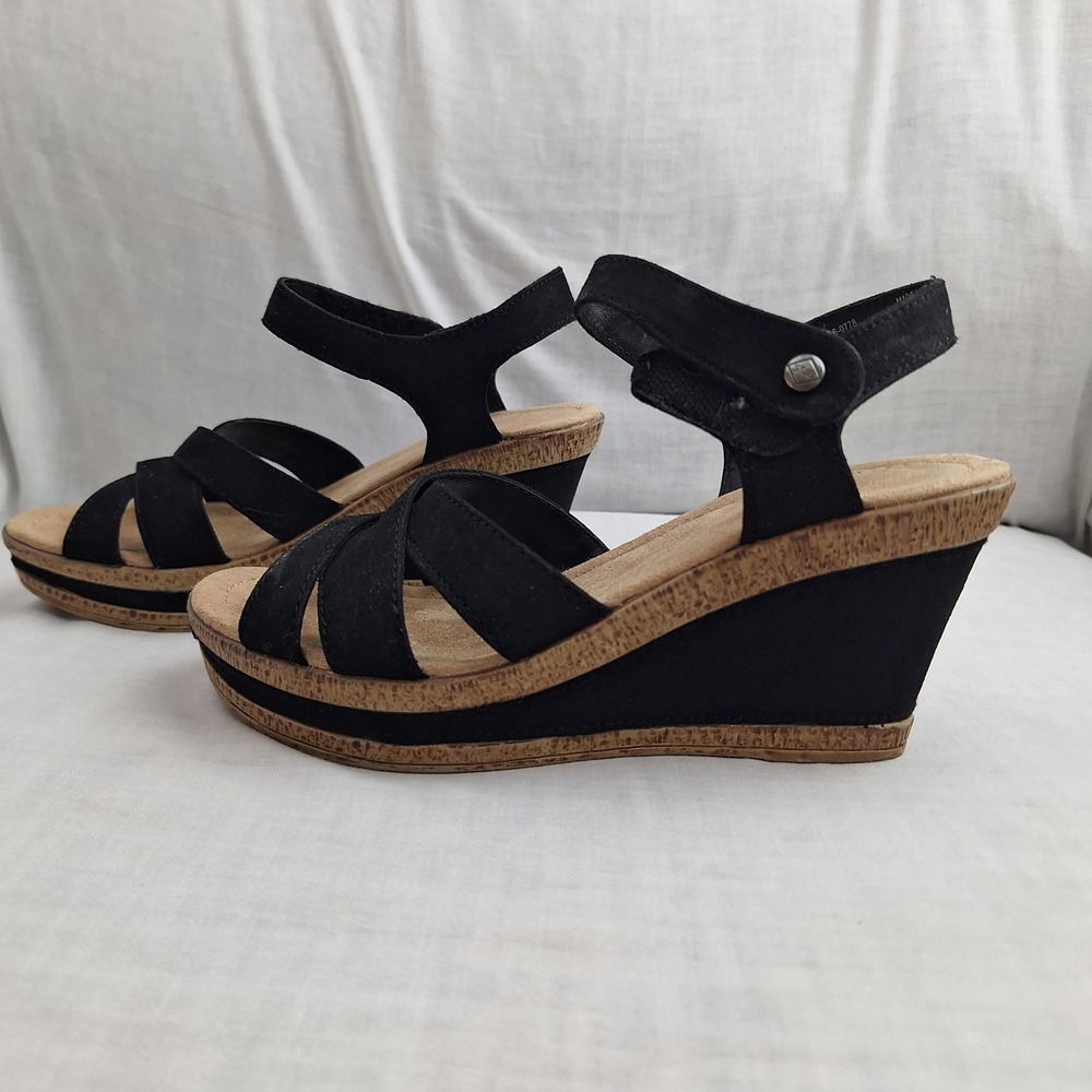 Y2K Cottagecore Boho Bohemian Whimsygoth St. John's Bay Black 6 Wedge Sandals